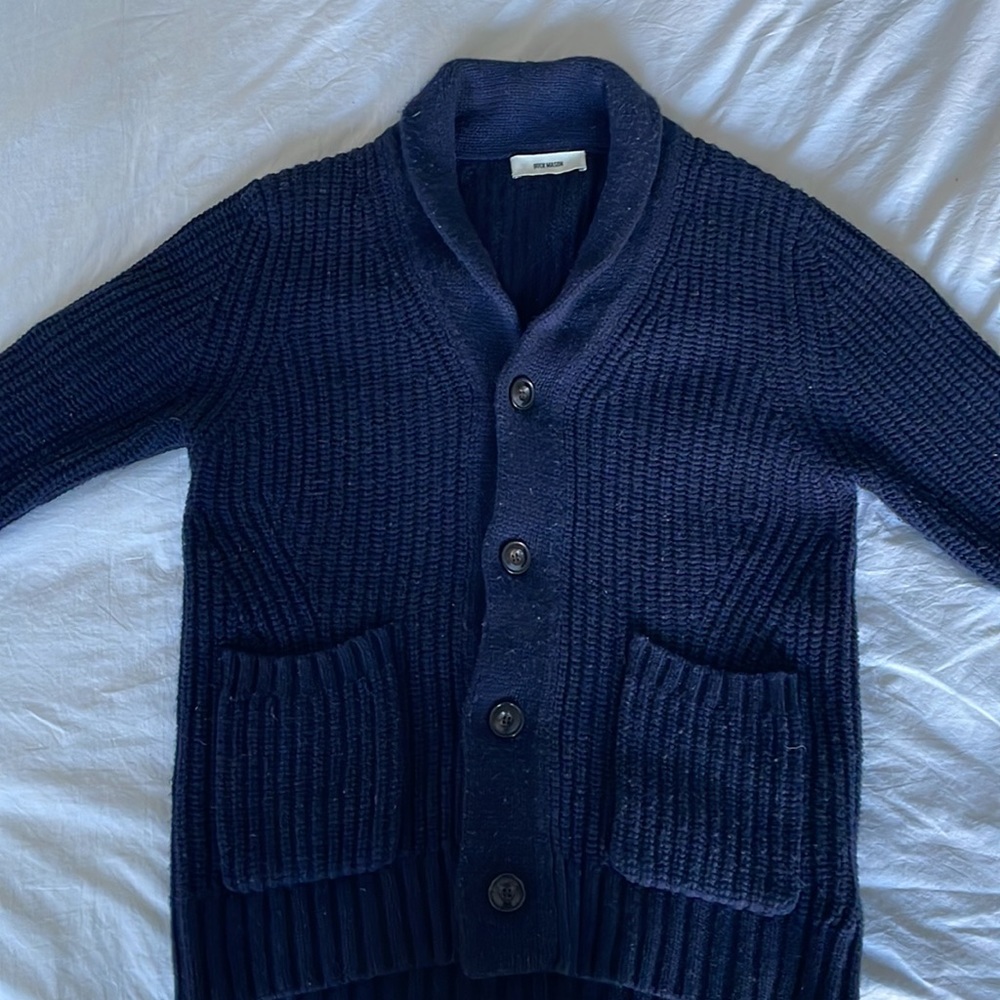 Buck mason navy cardigan